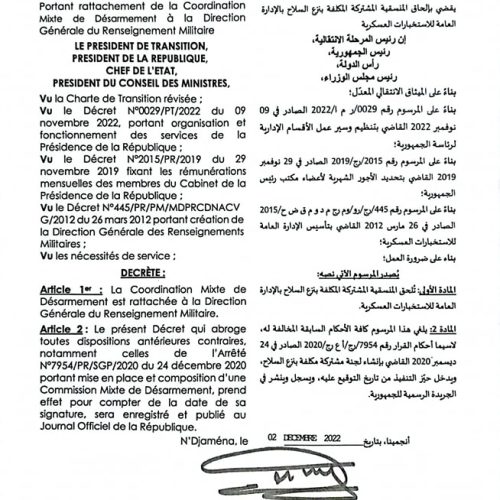 Tchad/ Présidence de transition