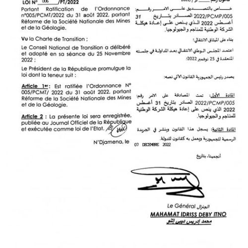 <strong>PRÉSIDENCE DE TRANSITION</strong>