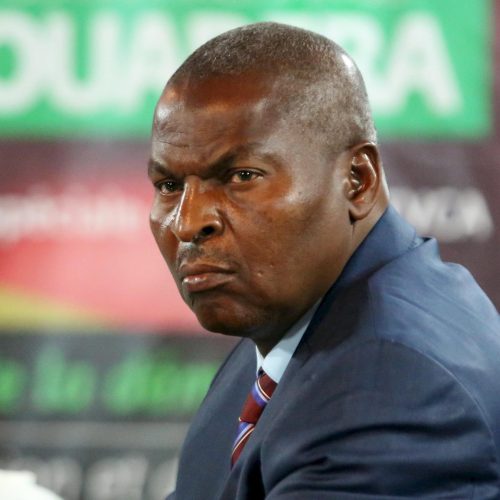 Presidential candidate Faustin-Archange Touadera looks on at the start of a a live television debate against Anicet-Georges Dologuele ahead of Sunday's second round election, in Bangui, Central African Republic, in this February 12, 2016 file photo. Central African Republic's constitutional court confirmed former mathematics professor Touadera, has been elected president, national radio reported on March 1, 2016, setting the stage for Touadera to be sworn in later this month. REUTERS/Siegfried Modola/Files